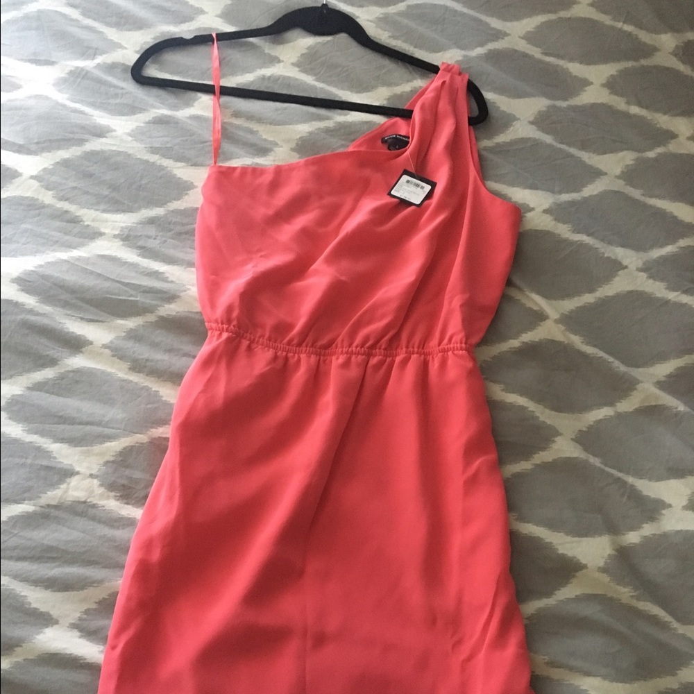Club Monaco Unworn Silk Pink One Shoulder Dress