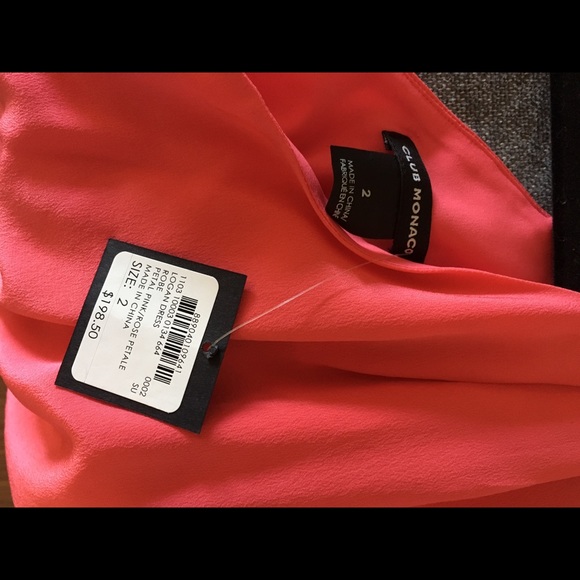 Club Monaco Unworn Silk Pink One Shoulder Dress - Picture 3 of 4