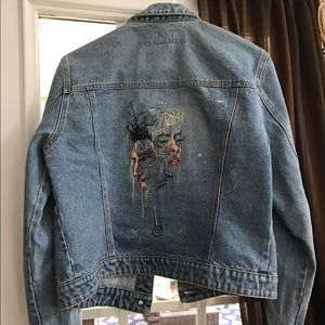 Hand painted denim jacket SOLD