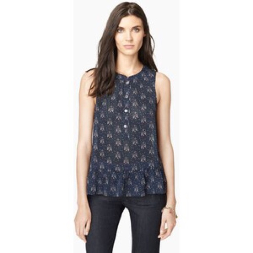 Juicy couture silk regal lovebirds blouse small