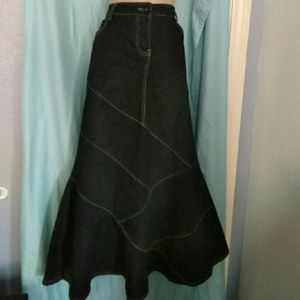 Women's Black Denim Skirt