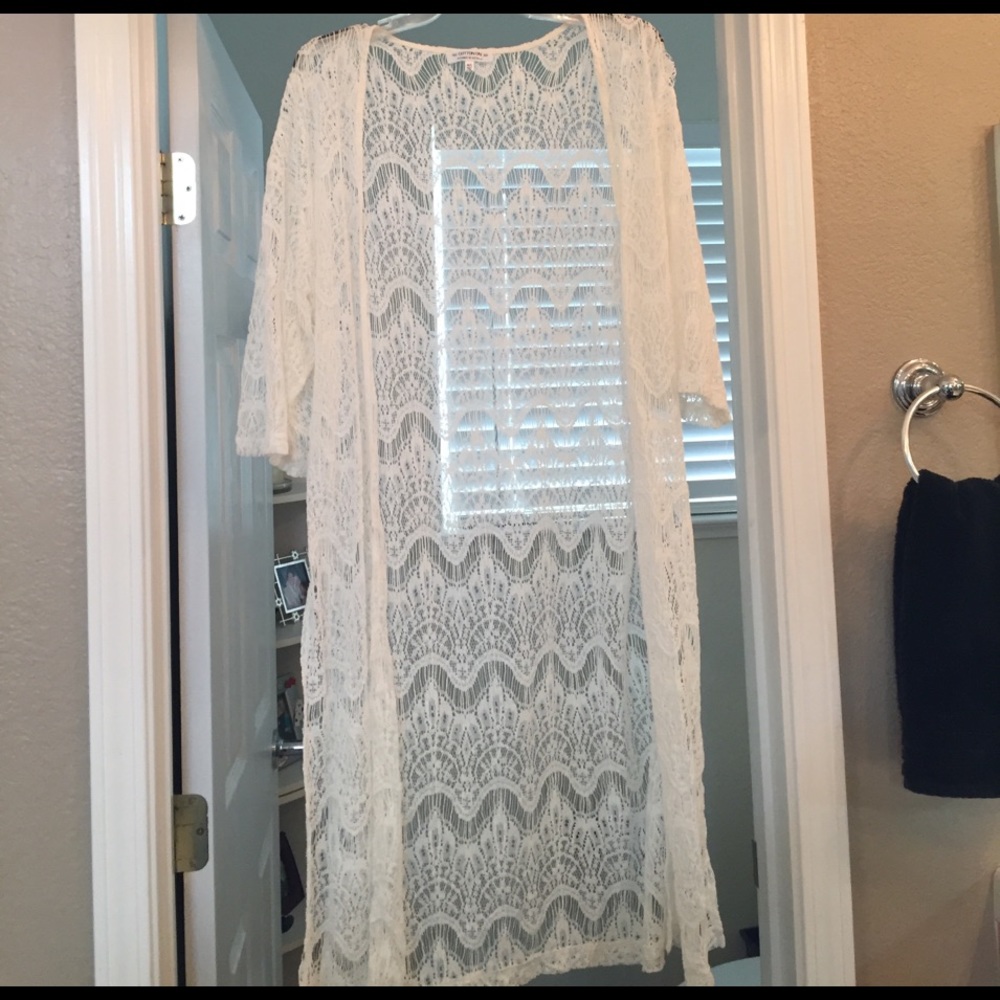 Long White Beach Cardigan