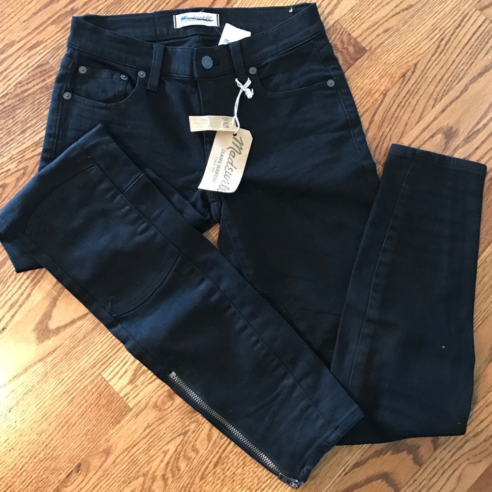 Madewell Black Ankle Zip Skinny Jeans Size 24
