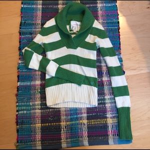 NWT green striped sweater