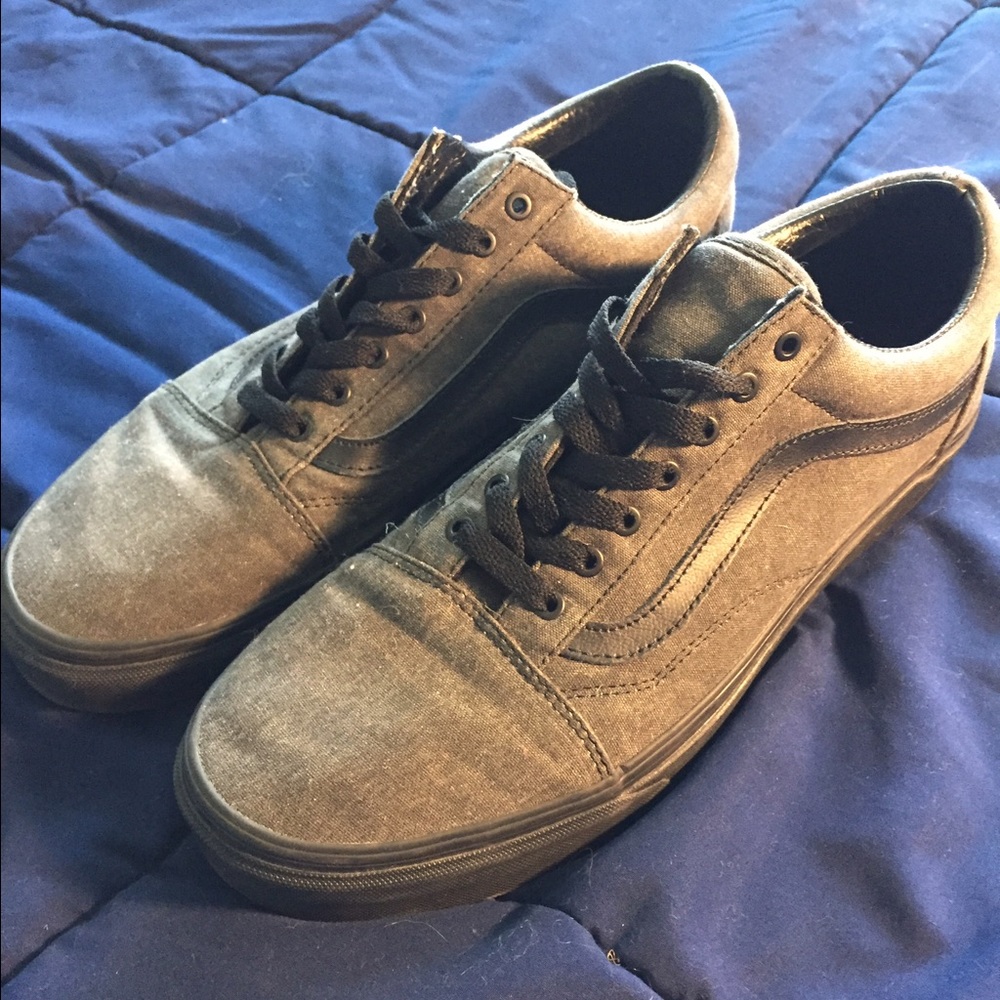 Old Skool Vans, Unique Distressed Black/Grey