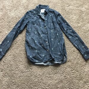Patterned chambray shirt