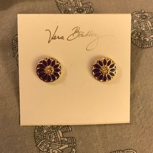 Purple Gold Flower Vera Bradley Earrings