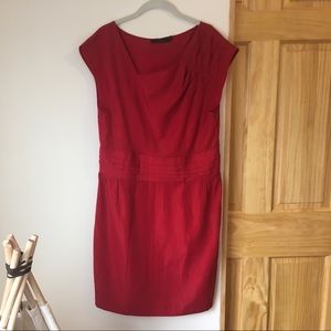 Red midi dress