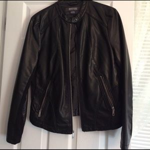 Black fake leather jacket