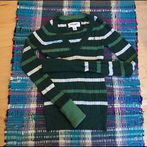 Striped vneck sweater