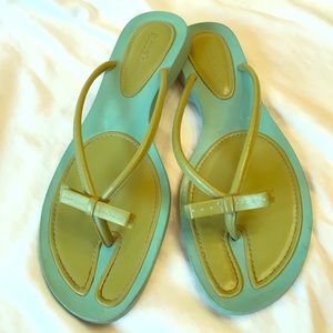 Cole Haan leather/rubber flip flops.