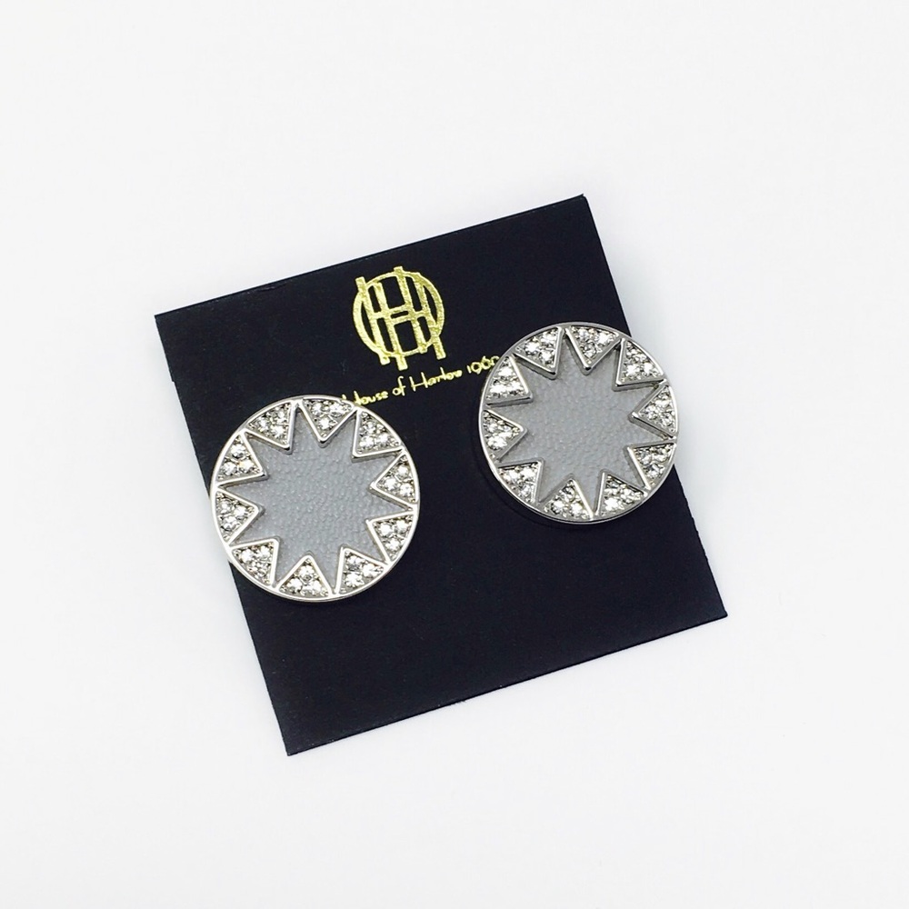 House of Harlow Gray & Pave Sunburst Earrings