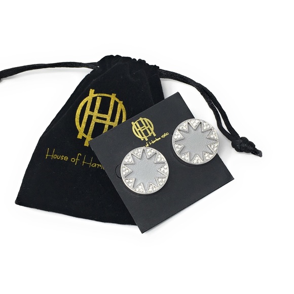 House of Harlow Gray & Pave Sunburst Earrings - Picture 3 of 5