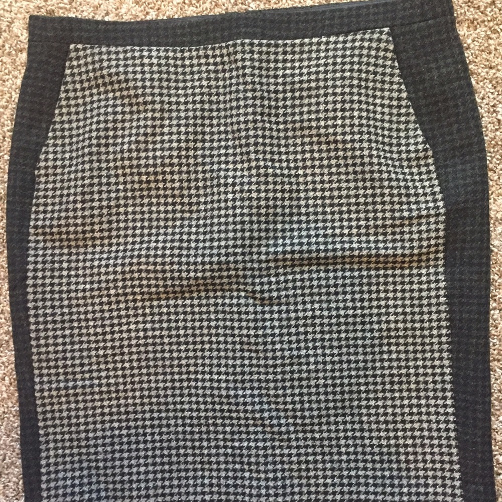 Wool Herringbone Pencil Skirt