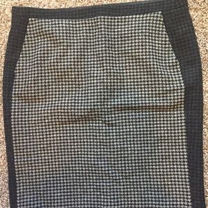 Wool Herringbone Pencil Skirt