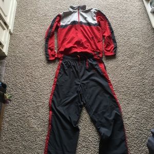 Red and Gray Nike Jacket and Pants
