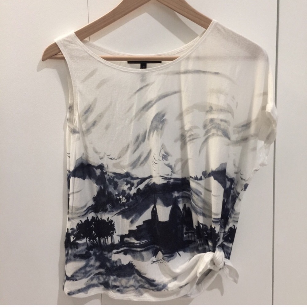 BCBG watercolor top