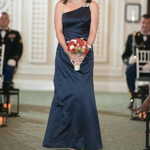 Davids Bridal Marine Blue Bridesmaids Gown