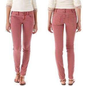 Free People Red Millennium Skinny Jeans 26x32
