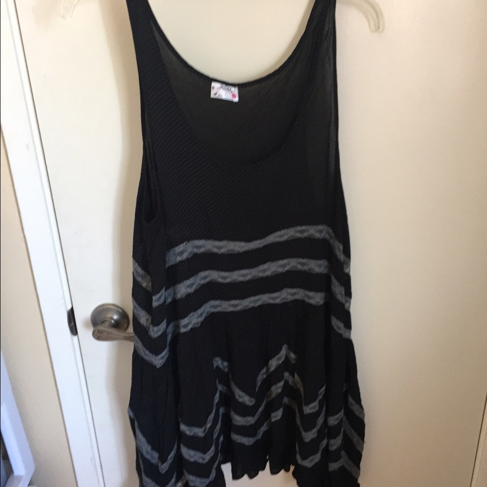 Free people black trapeze dress L