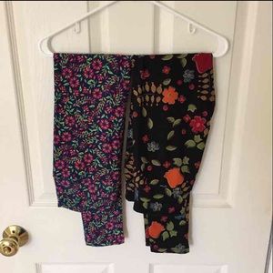 Set of brand new LuLaRoe floral OS leggings