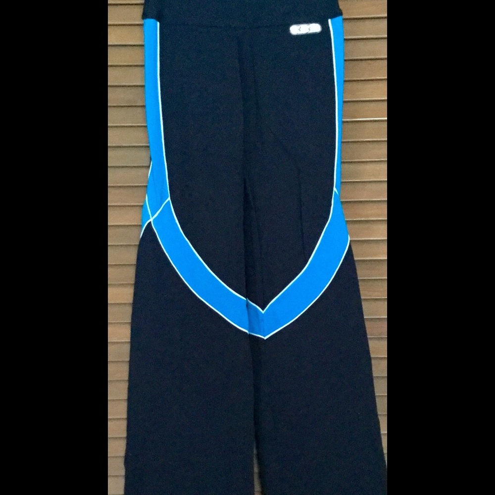 Blue Ribbing Leggings
