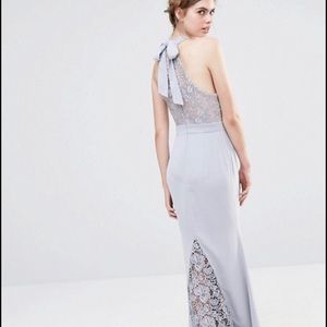 Jarlo wedding high neck lace maxi