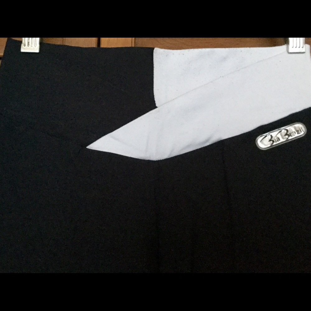 Black/White Dipped Waistline Pants