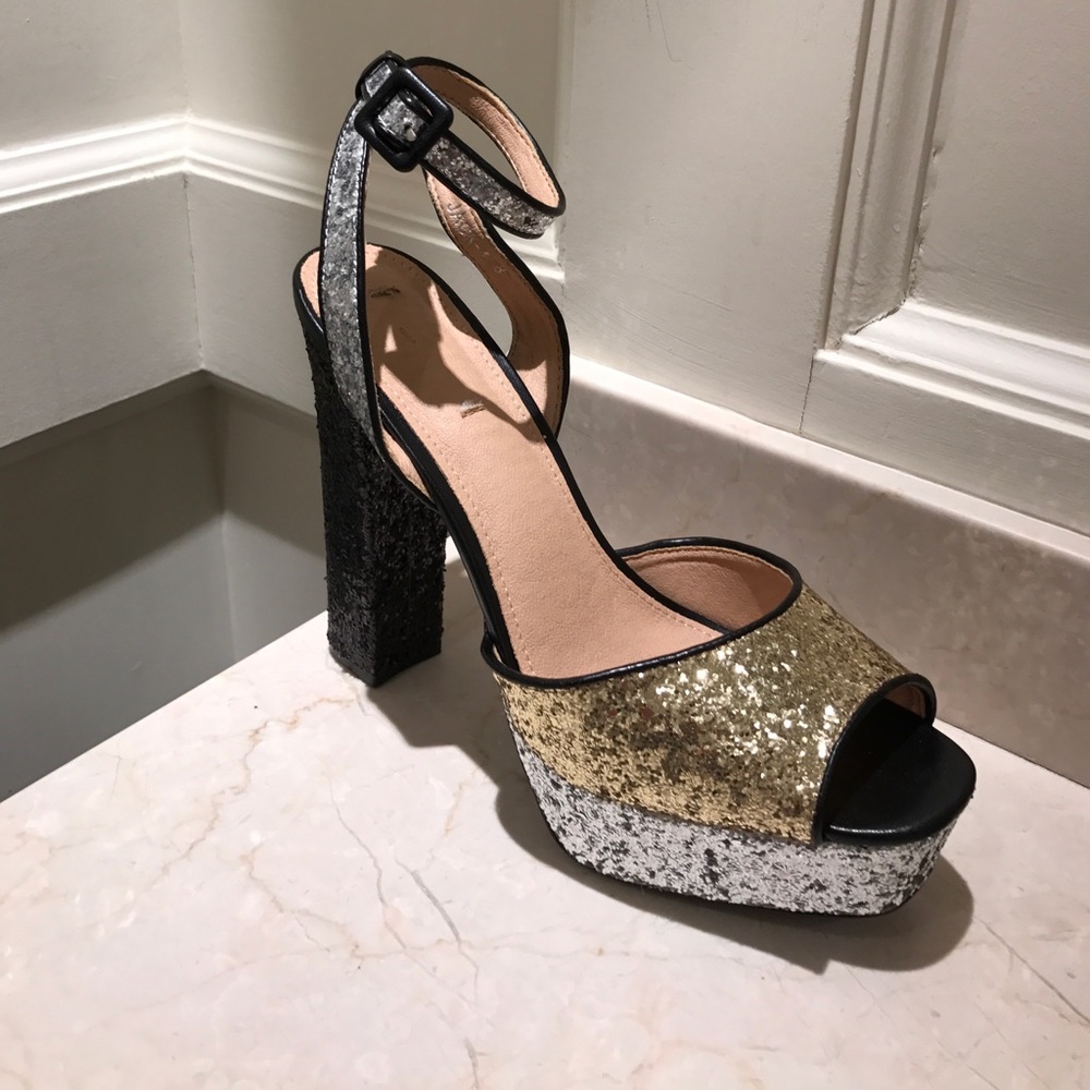 New Gitter 3 Tone Platform Sandals Size 8 - Picture 2 of 5