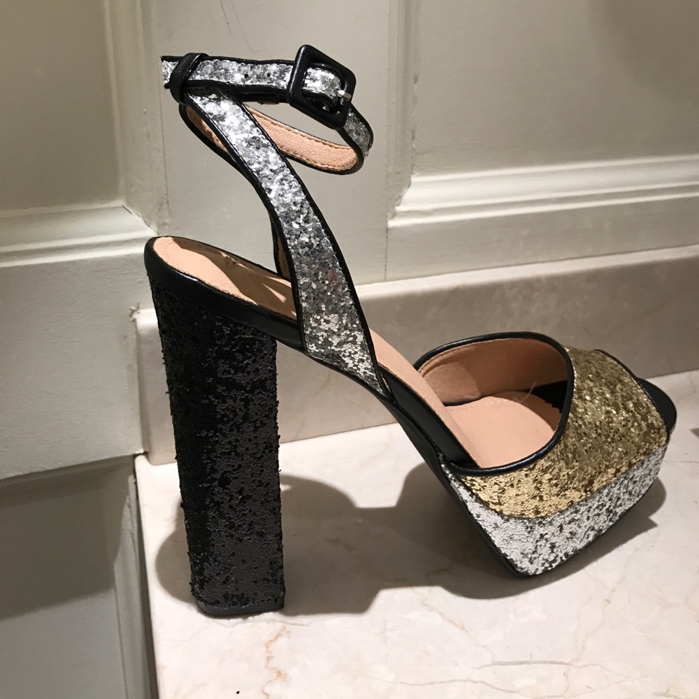New Gitter 3 Tone Platform Sandals Size 8 - Picture 3 of 5
