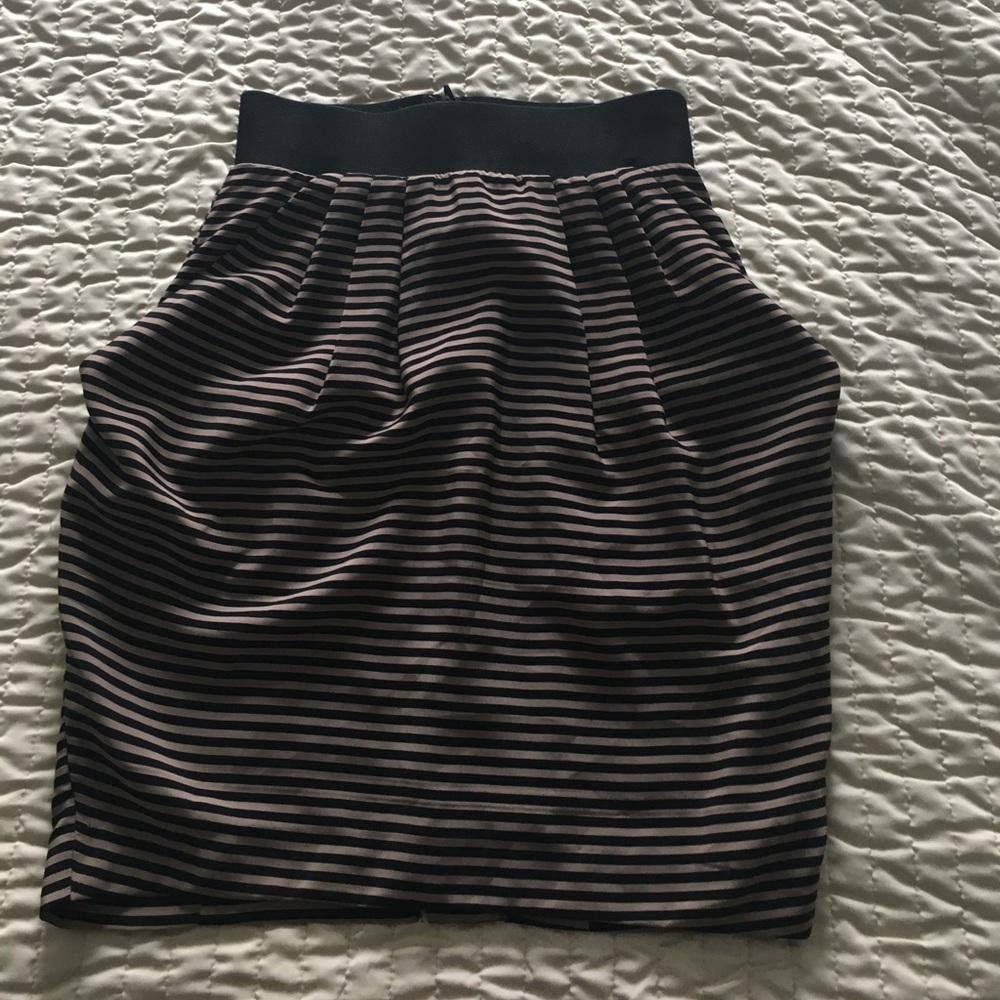 H&m skirt bronze/black striped