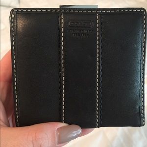 Coach leather wallet black