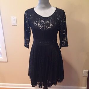 Free People Black Lace Dress