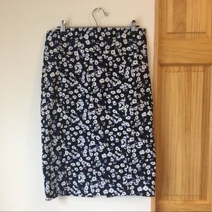 Express blue floral pencil skirt