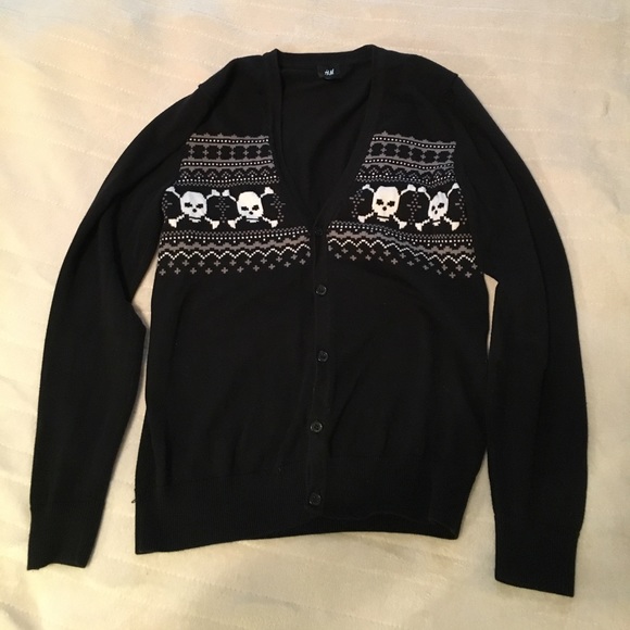 H&M Other - Black skulls cardigan H&M
