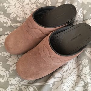 Land's end tan suede slip on shoes