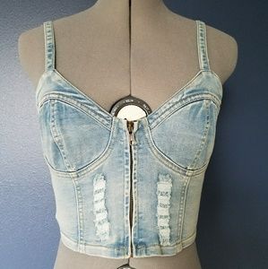 Denim crop top
