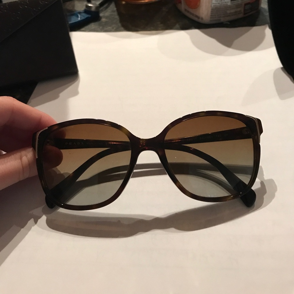 Prada PR 01OS polarized tortoise sunglasses