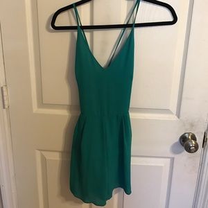 Teal Green Cross-Back Romper