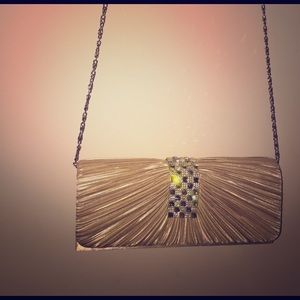 Silver shoulder gold bag