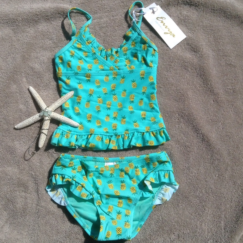 Kids Mint Pineapple Tankini Swimsuit