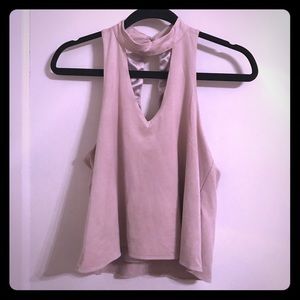 Olivaceous suede top