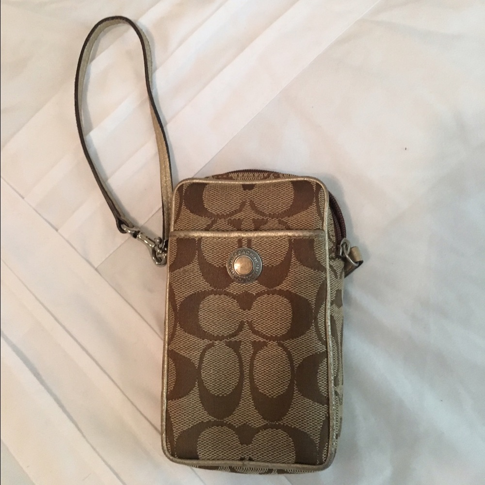 Coach signature c camera wristlet