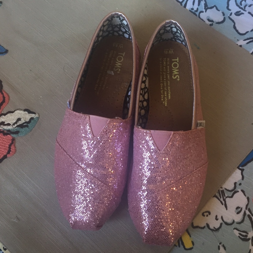Pink glittery Toms in great shape!
