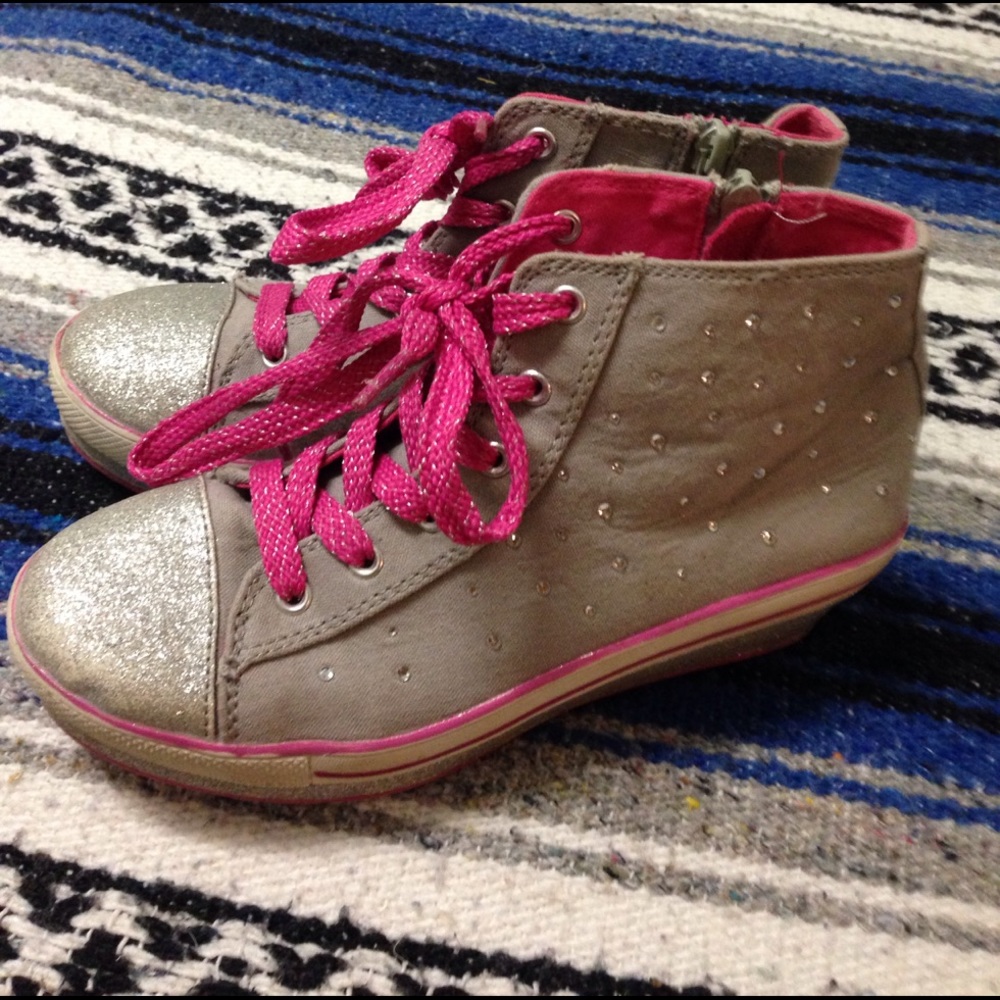 Enzo Annie2 Wedge Glitter Sneakers