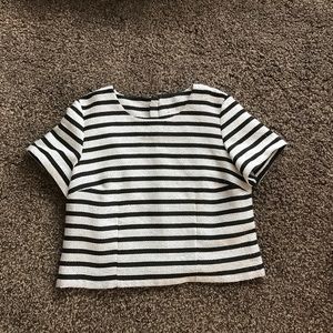 NWOT Express black and white tweed crop top