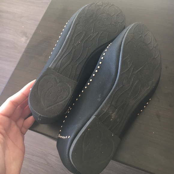 Black Gold Studded Flats - Picture 4 of 4