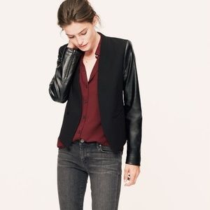 Ann Taylor Loft blazer with leather sleeves