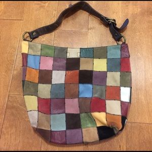Lucky Brand Giant Suede Leather Hobo Tote