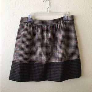 J.Crew Colorblocked Houndstooth Wool Skirt